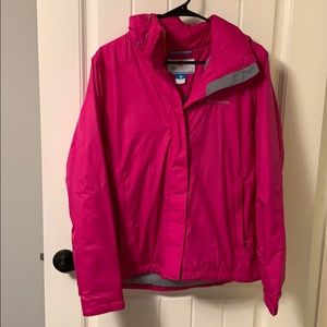 *SOLD* Medium pink hooded Columbia coat.